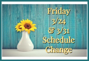 No early release 3/24 or 3/31 at Middle School